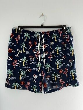 Chubbies The Neon Lights Classic 7” Swim Trunk, Navy Graphic, XXXL